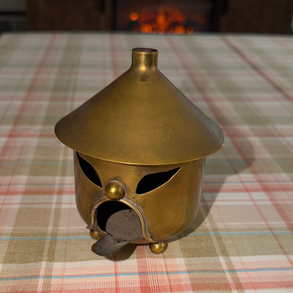 1960’s RGC Brass Incense Holder / Face smoker Ashtray Mexico